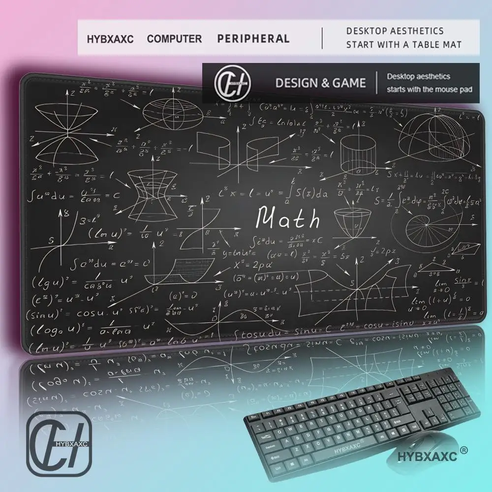 

HYBXAXC Science Formula Mouse Pad Cute Math Desk Cushion Extended Gaming Accessories Keyboard Mats Large Gamer Non-Slip Mausepad
