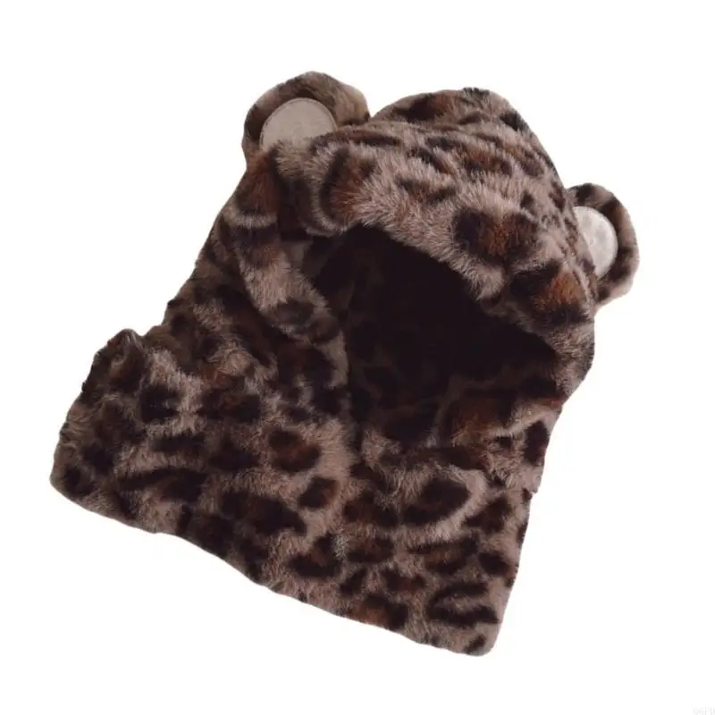 

Ветрозащитная шапка, головные уборы, детские шапки с защитой ушей для путешествий на открытом воздухе, плюшевые шапки с принтом,