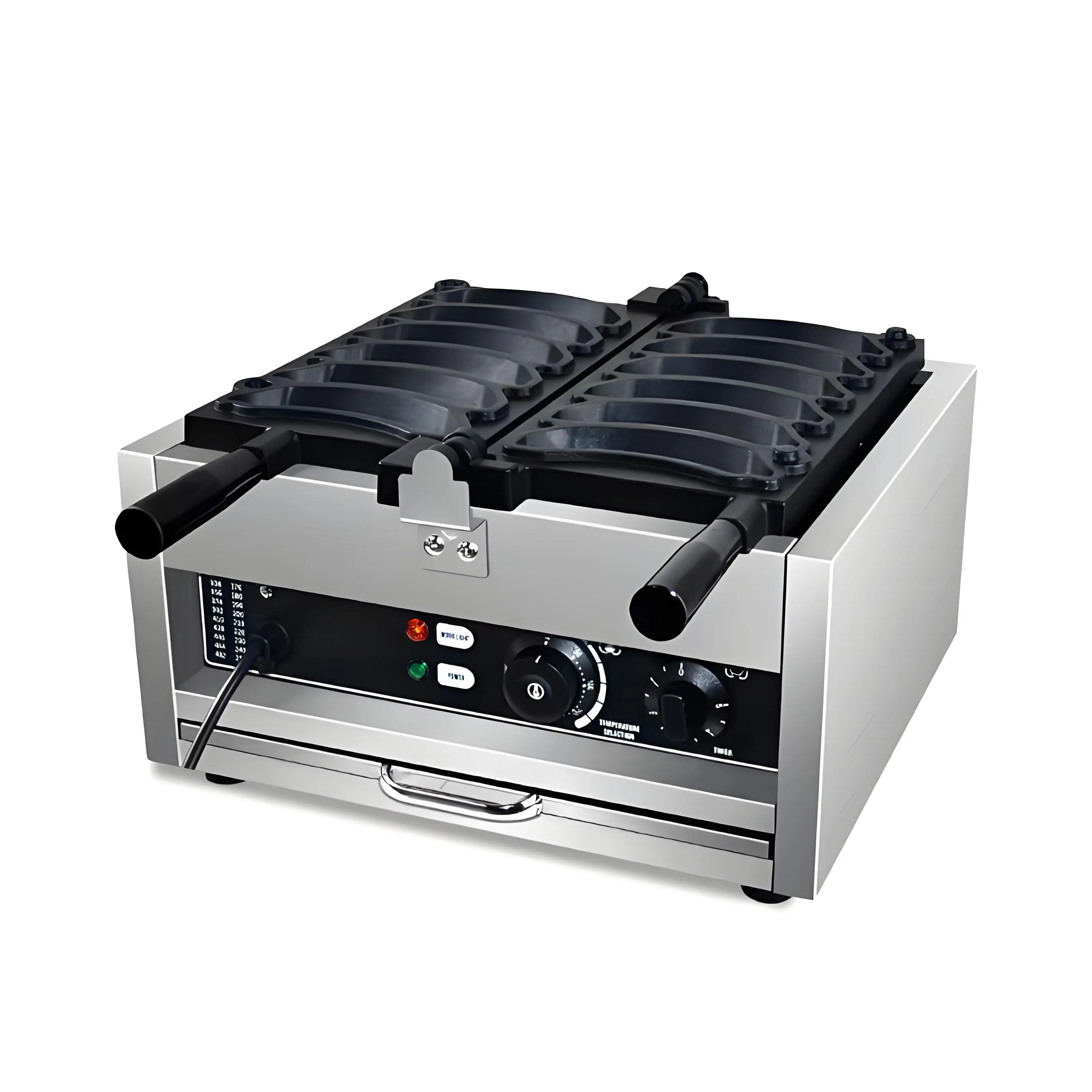 Food tools 2025 New 6-Hole Commercial Mini Stainless Steel Touch Control Timer Banana Shape Automatic Waffle Maker Fact