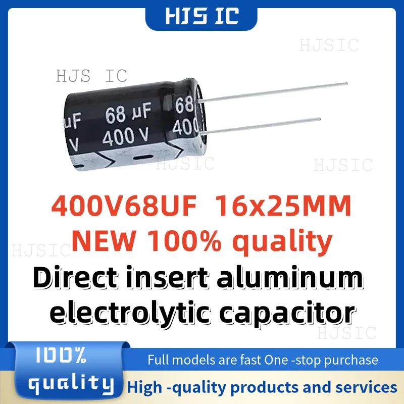 5 uds ~ 10 Uds nuevo 100% calidad 400V68UF 16x25MM 68uf 400v 16*25mm 68μF 400v condensador electrolítico de aluminio de inserción directa