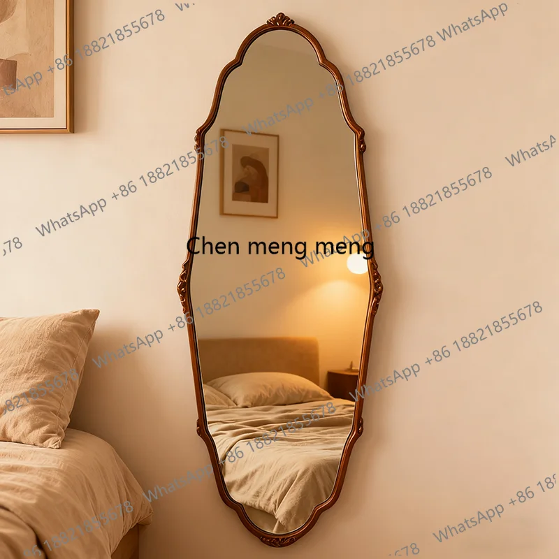 

French retro full-body mirror wall-mounted wall home medieval entrance dressing fitting mirror