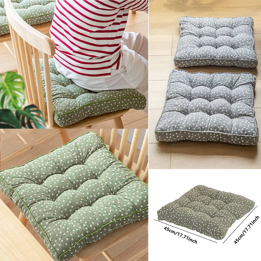 Pure Cotton Thickened Seat Cushion Square Cushion Cotton for Office Use Household or Car Garden Sunlight Lounge Seat Cushion