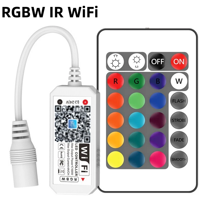 DC12V 24V Bluetooth-compatible Wireless WiFi Controller,RGB/RGBW RF LED Controller for 5050 WS2811 Single Color Rgbw Led Strip