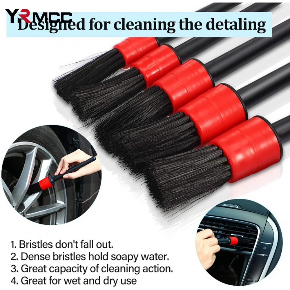 30Pcs Car Detail Brush Set Car Plishing Sponge Electric Drill-Brush Kit AutoAir Outlet Detail Clearance Brush for Car Accessorie