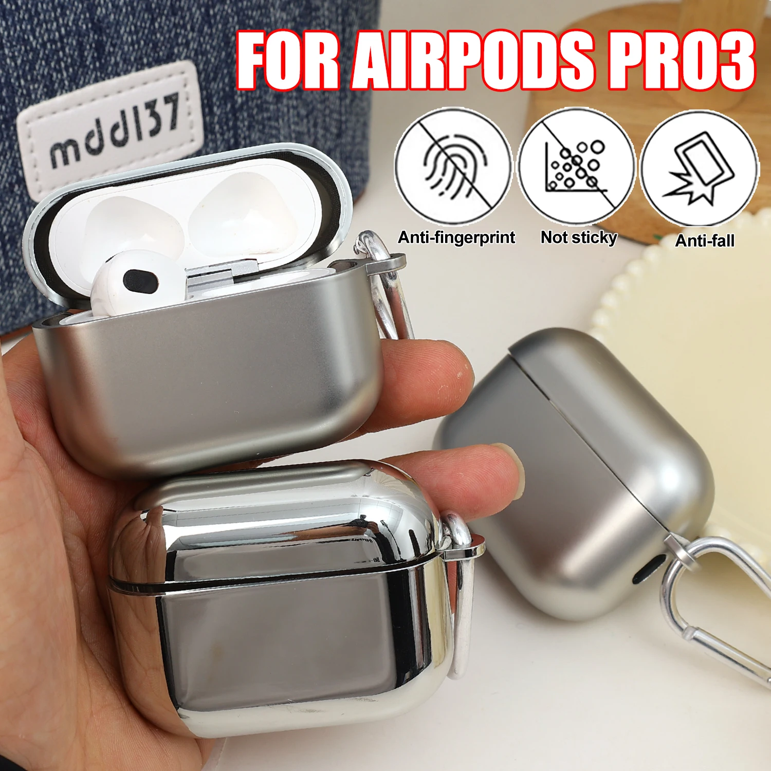 Custodia protettiva antiurto anticaduta per Air Pods Pro3 Custodia protettiva Cover per auricolari opaca elettrolitica per AirPods Pro 3