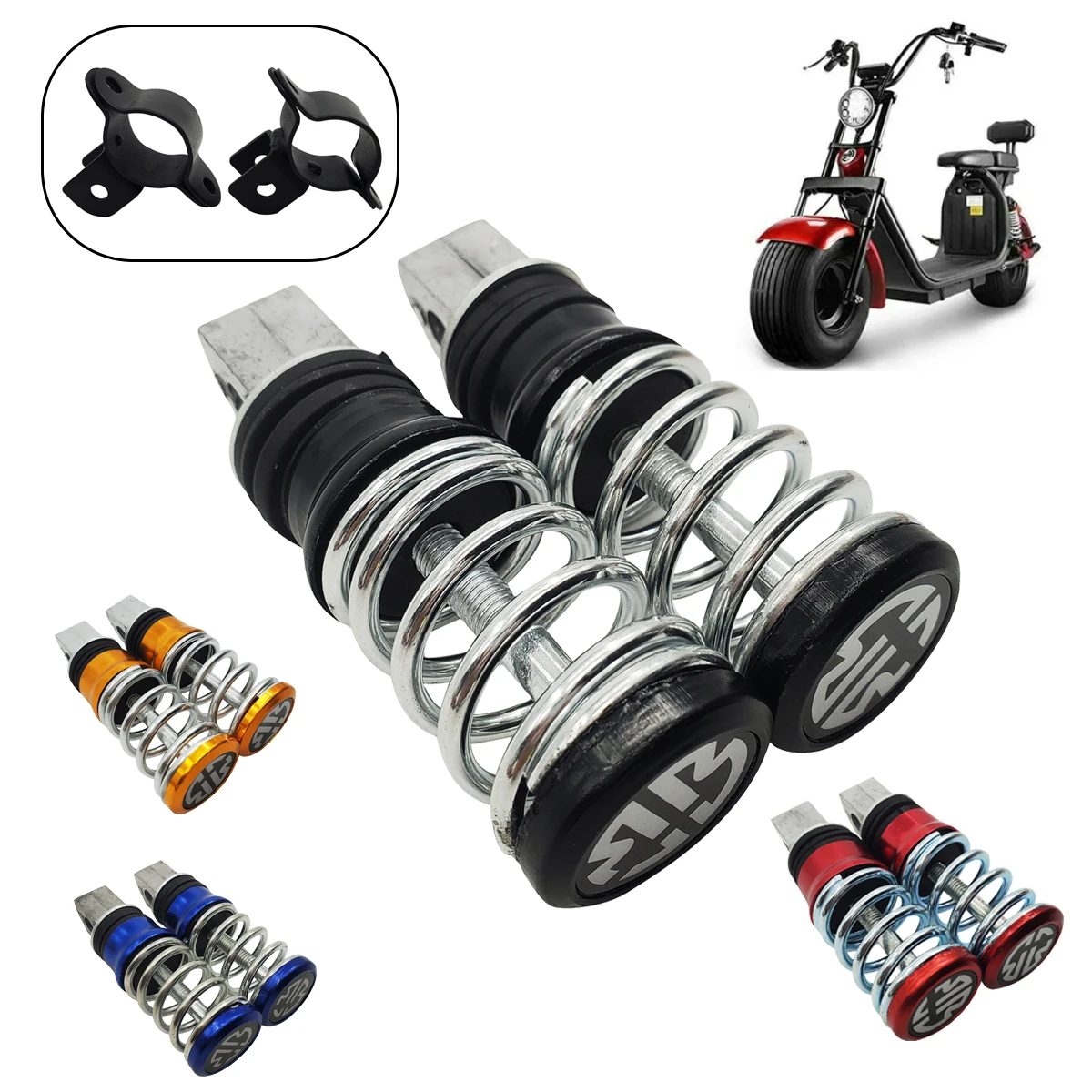 

Motorcycle Electric Scooter Spring Pedal Universal Foot Peg For Yamaha Suzuki Honda Kawasaki Harley Citycoco Steel Footrests