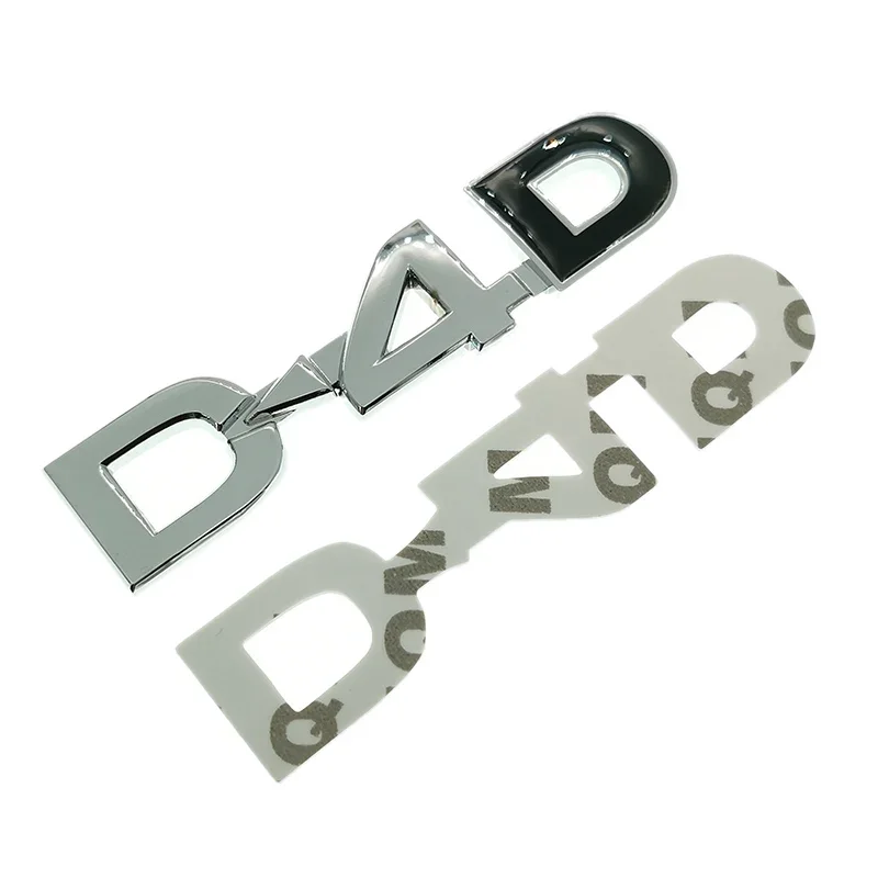 3D Zinc Alloy Metal D4D Glossy Chrome Emblem Badge Decals Car Sticker for Camry Highlander Yaris Corolla avensis hilux