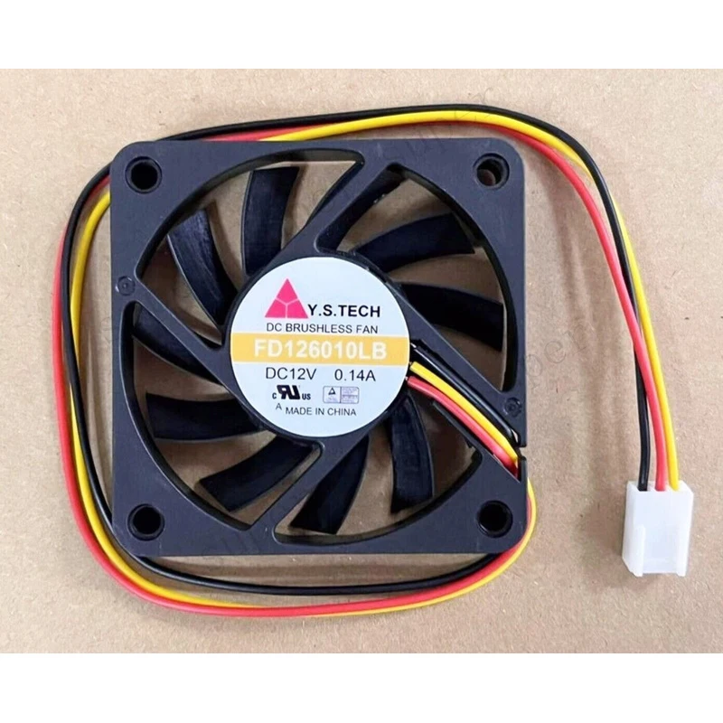 

S+ Y.S.TECH FD126010LB DC12V 0.14A CPU Cooling Fan 6cm 6010 3pin