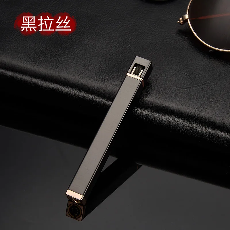 Metal Free Fire Torch Lighter Portable Long Strip Refillable Gas Windproof Lighter Windproof Butane Cigarette Compact Lighter