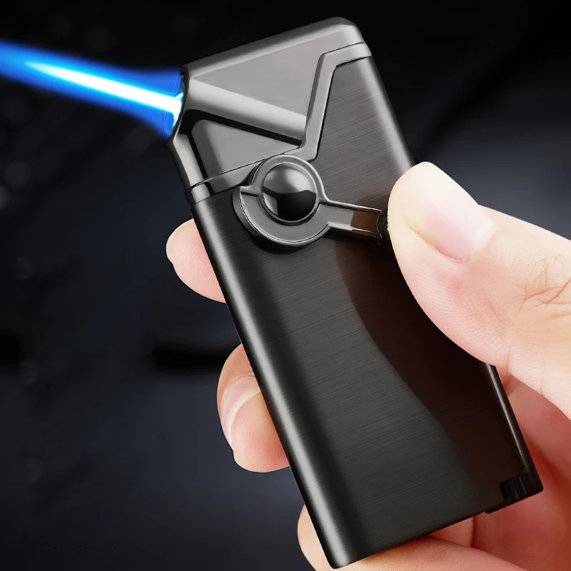 Creative Rocker Ignition Windproof Metal Cigarette Cigar Butane Gas Gadgets for Men, Mini Torch, Jet Lighter
