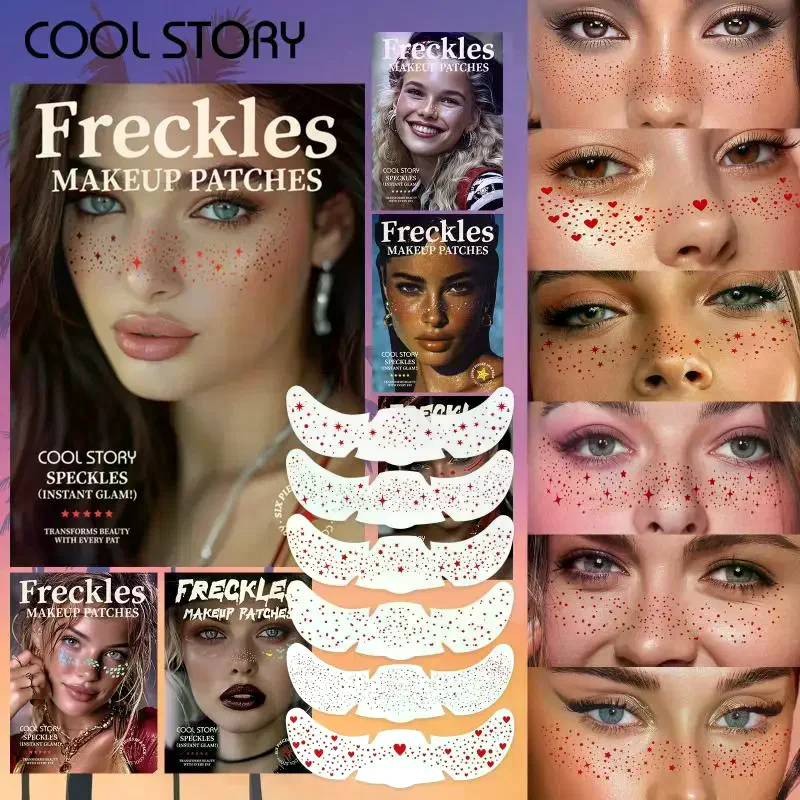 

6 Sheets Freckle Stickers Christmas Makeup Stamping Party Makeup Patch Face Tattoo Cheek Makeup Tattoo Face Blush Spot Stickers