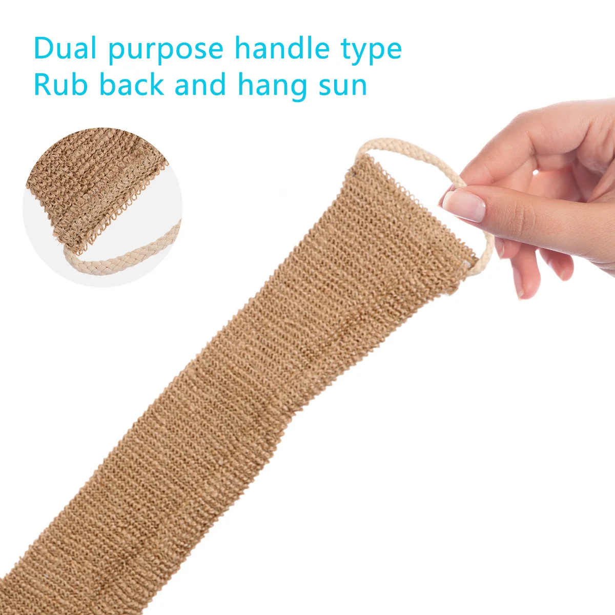 2 stücke Bad Wäscher Handschuhe Hanf Faser Peeling Waschen Gurt Lange Griff Zurück Reiben Handtuch Für-Seitige Tragbare Dusche