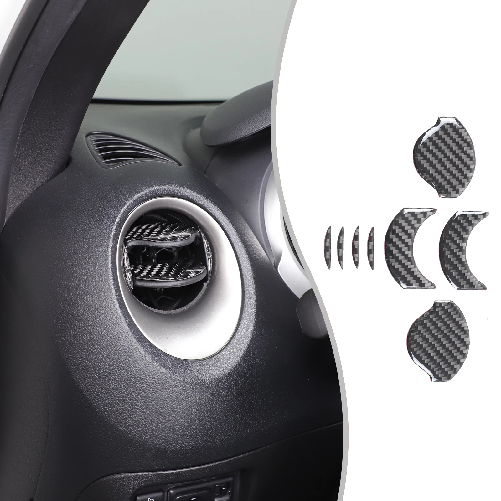 

Soft Carbon Fiber Center Console Side Vent Panel Trim Stickers For Nissan Juke/Infiniti ESQ 2011-2019 Car Interior Accessories