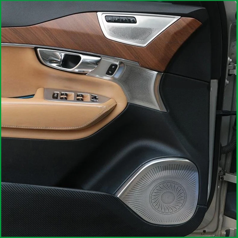 For Volvo XC90 2015-2020 Door Audio Speaker Trim Decoration Car Styling High Low Sound Cover Auto Parts Accessories