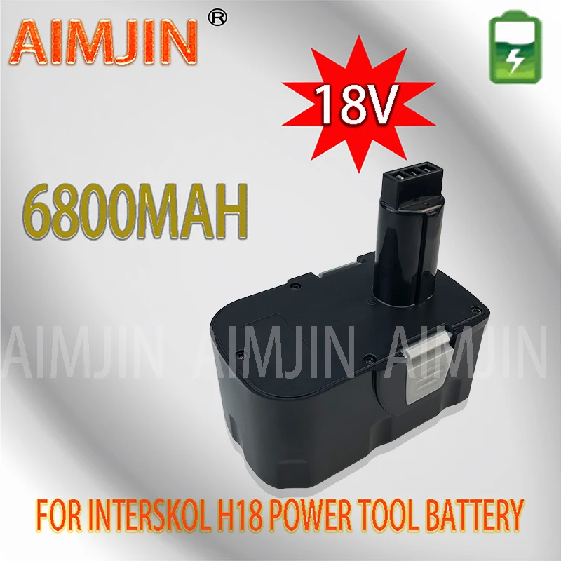 แบตเตอรี่ Ni-Cd 18V 6800mAh สำหรับการเปลี่ยนเครื่องมือไฟฟ้า H18 interskol ใหม่เอี่ยมแบตเตอรี่เจาะไร้สาย