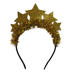 Glitter Estrelas Hairband, Festival Headband, Favores De Festa De Ano Novo, Decoração De Tinsel De Estrelas