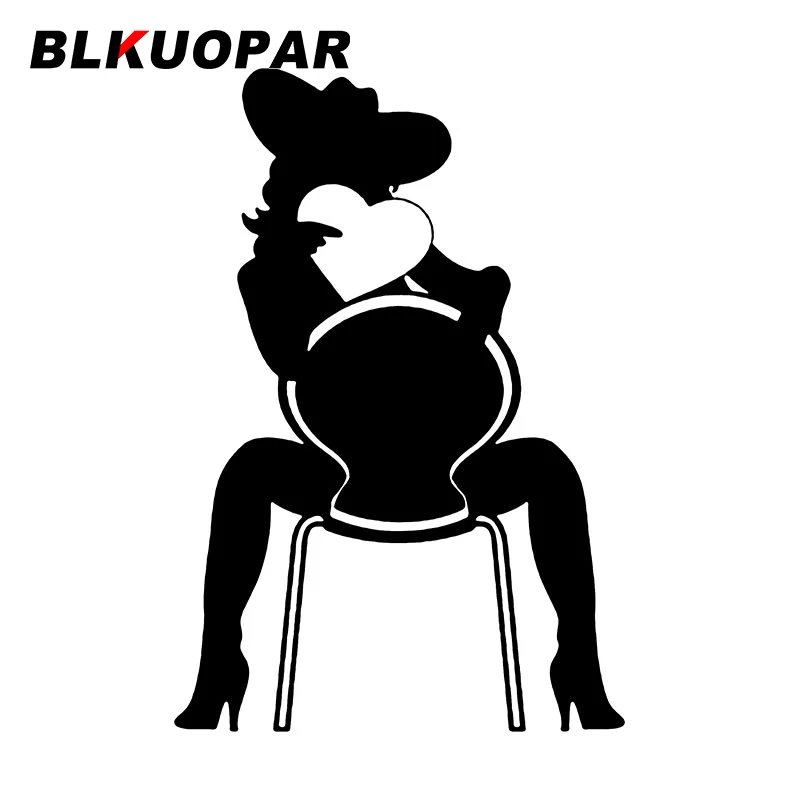 BLKUOPAR Sexy Cowboy Girl Launches Heart of Love Car Stickers Beautiful Women Decal Sunscreen Die Cut Laptop VAN Car Goods