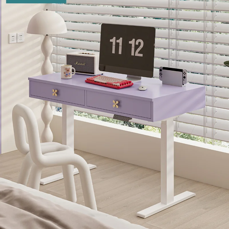 Taro purple electric lifting table standing desk dopamine study writing table home computer