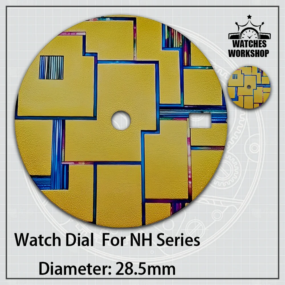 28.5mm Circuit Current Texture 3D Watch Dial DIY Mod Fit NH34 NH35 NH36 4R35 4R36 Mechanical Watch Replacement Parts
