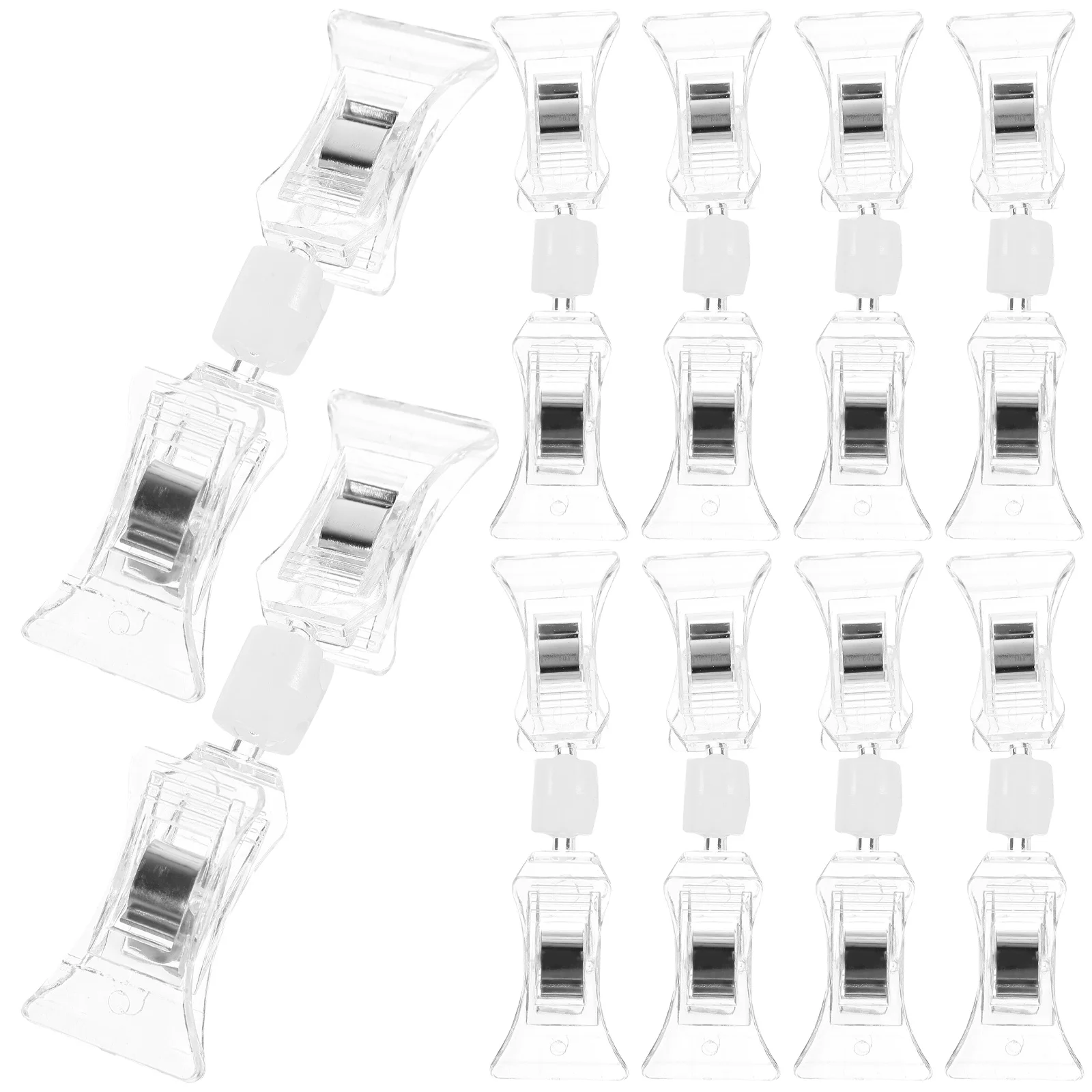 

10 Pcs Advertising Double-headed Clip Clear Sign Clips Tag Explosion Stickers Small Holder Sided Plastic Labels