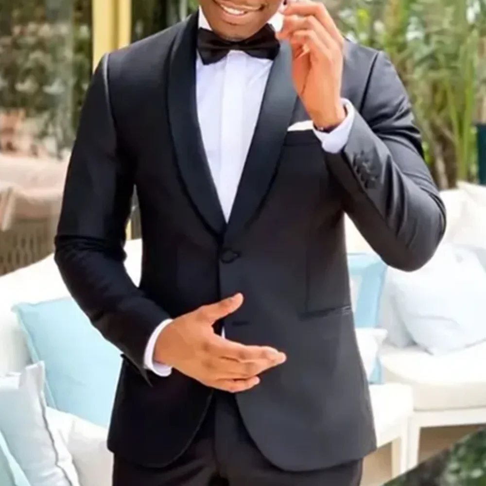 

Formal Men's Suit Office Long Work Clothes Groom Tuxedo Jacket Pants XS-6XL Tailored Suit Black Blazer
