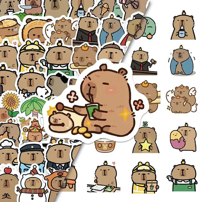 10/30/50/100Pcs Capibala stickers cartoon cute mobile phone decorative luggage waterproof