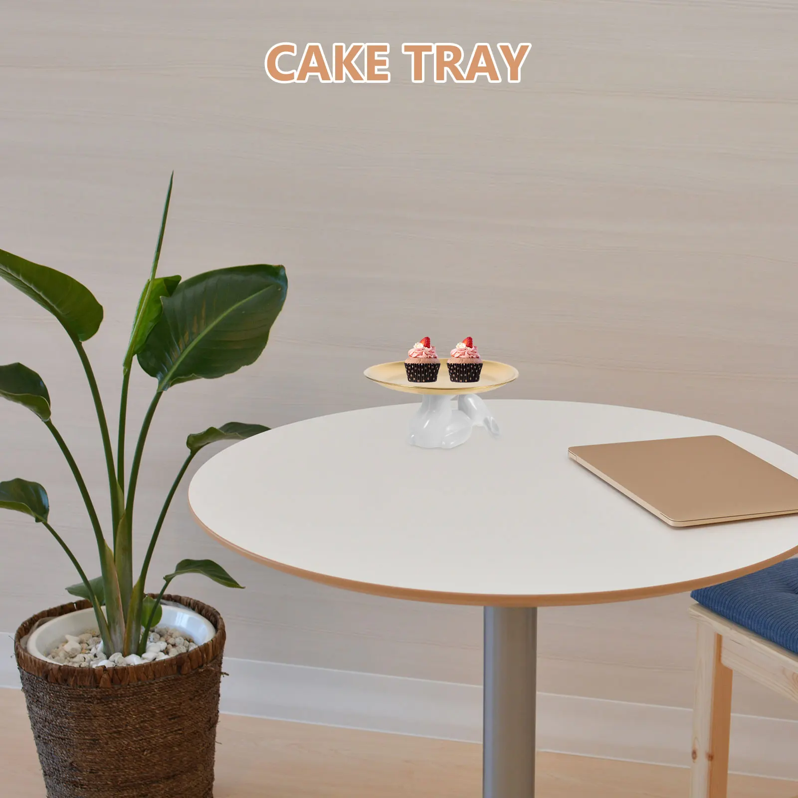 

Подставка для демонстрации кексов, розовые тарелки, поднос для демонстрации десертов, керамика в форме кролика