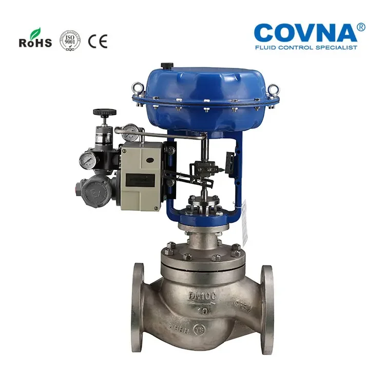 Pneumatic Modulating Valve Stainless Steel 304 ANSI Class 150 with Smart Positioner 4-20mA Pneumatic Regulating Valve