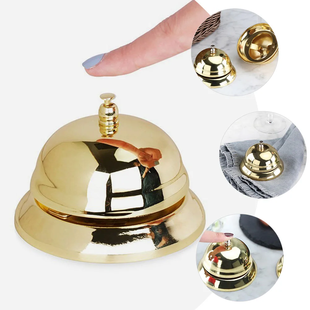 2Pcs Call Bell Reception Hand Pressing Restaurant Service Bells Metal Desktop Game Answer Ring Bell Bells Game Answering Devices