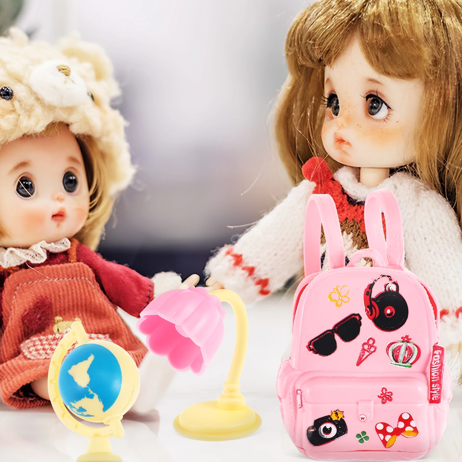 

1 set 1 Set Supplies Mini Backpacks For Girls Miniature Stationery House Accessories Playset Backpack Set Mini Stuff