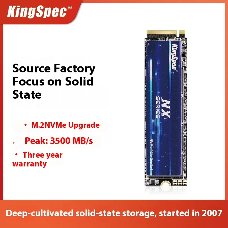 Original KingSpec 128GB 256GB 512GB 1TB Hard Disk M.2 NVMe SSD PCIE NVMe 2280 Custom Disk Internal Hard Drive for Laptop PC