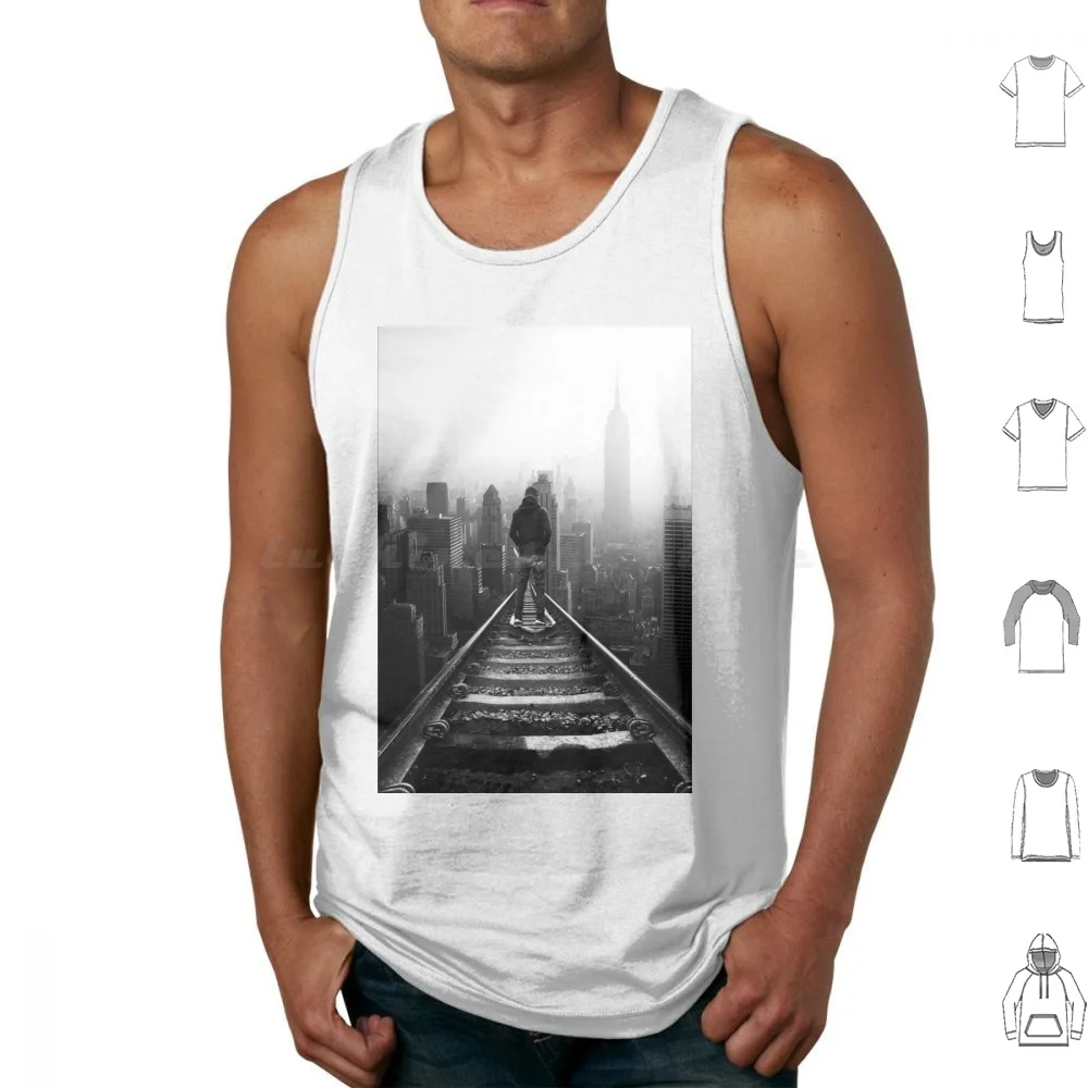 Standing Alone Anti Gravity Tank Tops Vest Sleeveless Photography Antigravity Blackandwhte