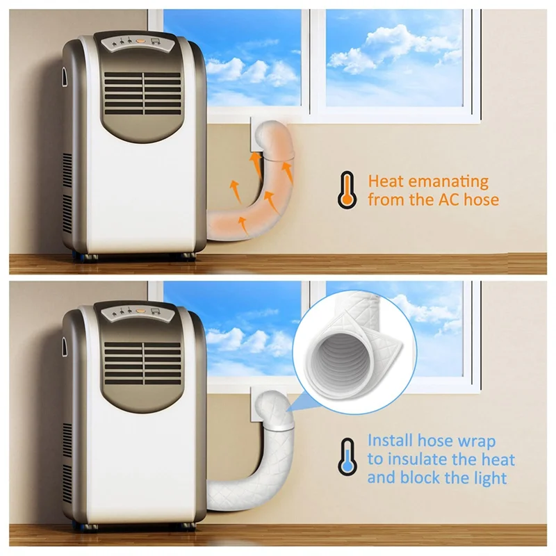 B47B-غطاء عازل لخرطوم عادم مكيف الهواء المحمول لأغطية خرطوم القطر 5.8-6 بوصة