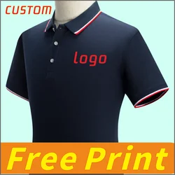 Tempo libero POLO Camicia Personalizzata Logo Icona Personalizzata Definizione Estate Polo T-shirt Ricamato Traspirante Uomini e Donne Maniche Corte