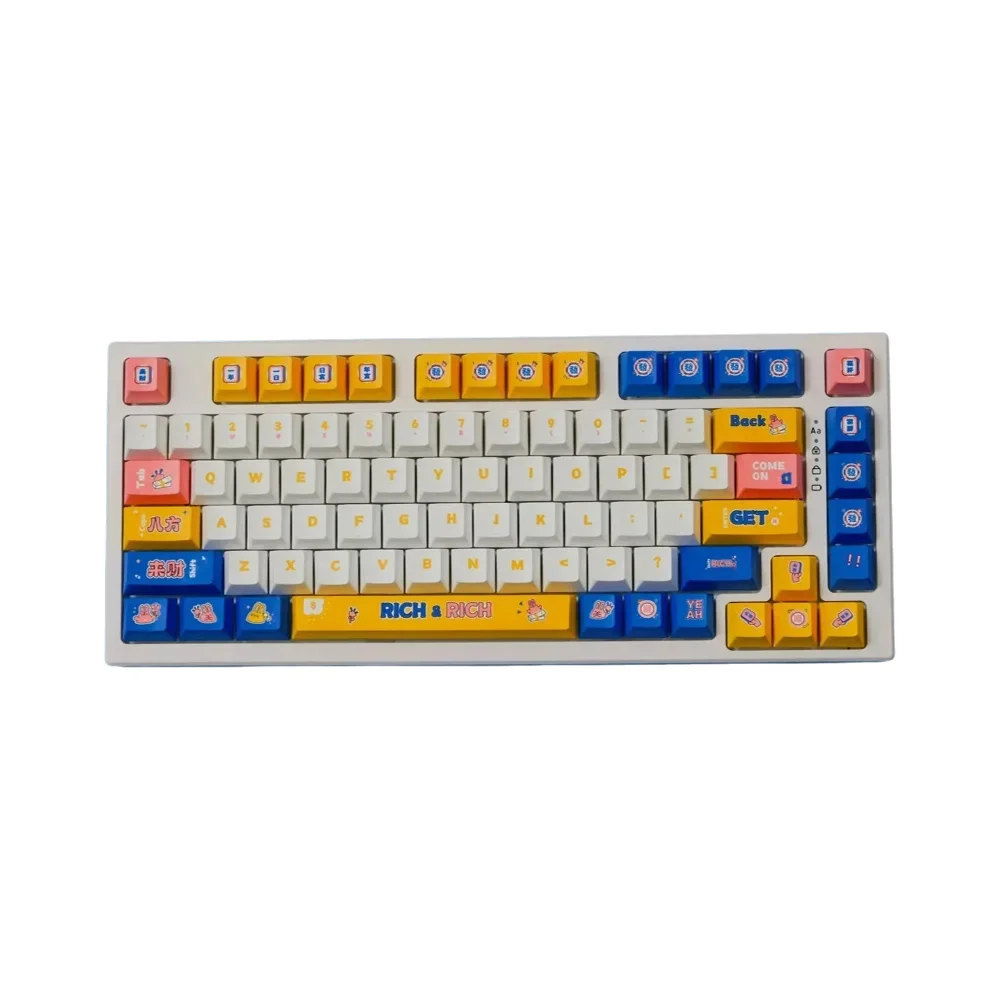 

Money RICH Keycaps 150 Key PBT Material Keycaps CHERRY Profile DYE-SUB For MX Switch Wooting Mechanical Keyboard ISO ANSI Layout