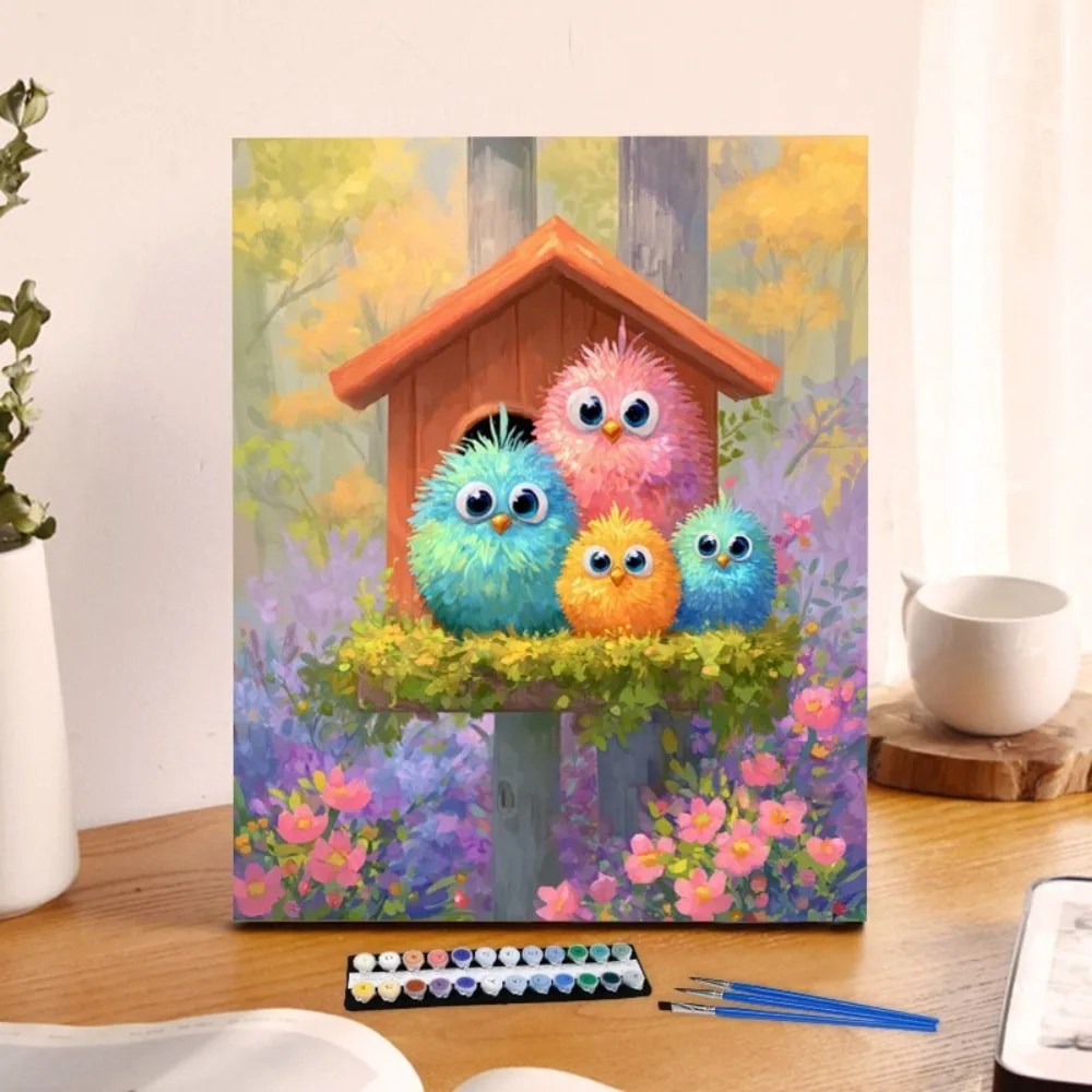 Painting By Numbers Animal flowersAnniversary gift on Digital Painting Canvas Acrylic Paint Image Digital Coloring