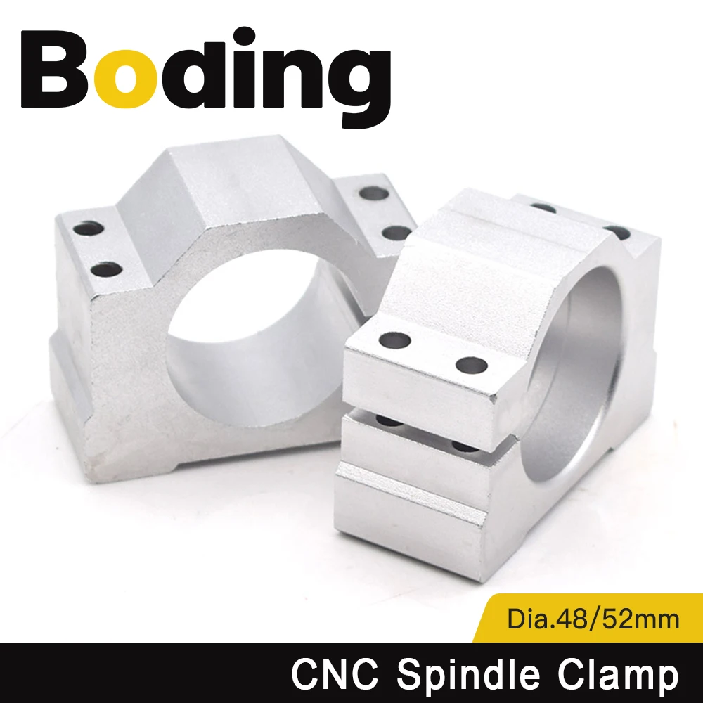 BODING CNC Router Machine Spindle Clamp Diameter 48mm 52mm Spindle Motor Clamp for 300w 400w 500w 600w Motor Mounts Bracket