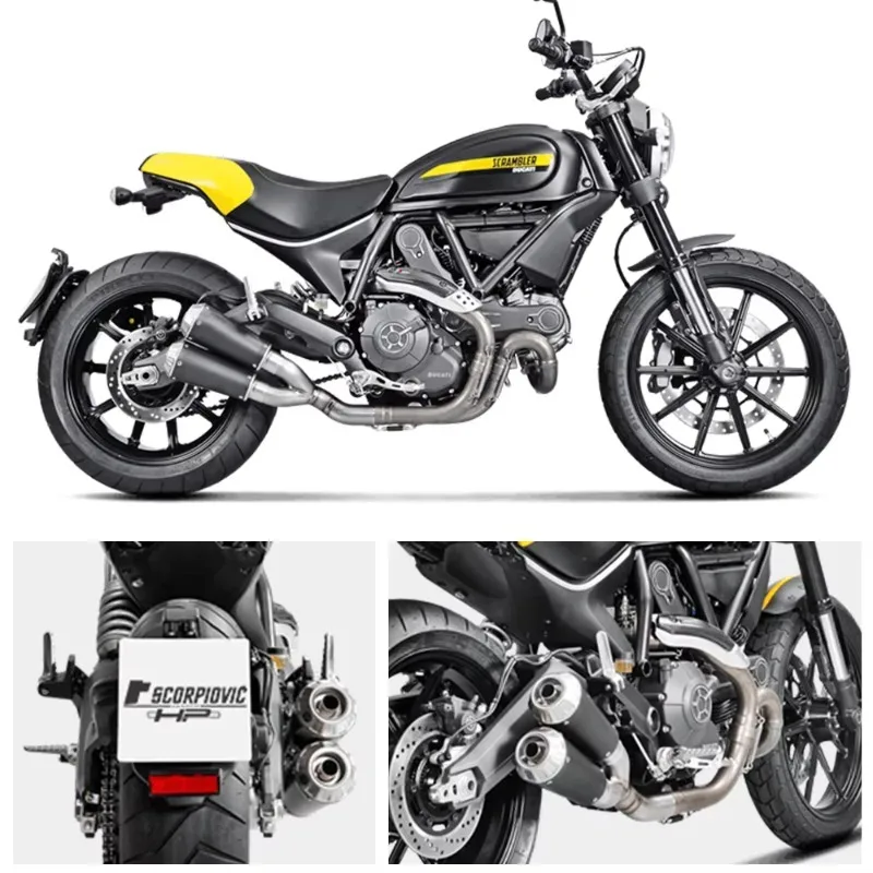 For Ducati Scrambler 800 821 Motorcycle Exhaust Stainless Steel Connect Link Pipe Slip on Escape Modified Middle Mid Tube