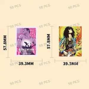 50 PCs Mode Rockmusik Aufkleber Ästhetisches Band für iPad Phone Gitarre Motorrad Skate Gepäckglas Graffiti Aufkleber 6 Hauptverkaufsaufkleber Musik - №6
