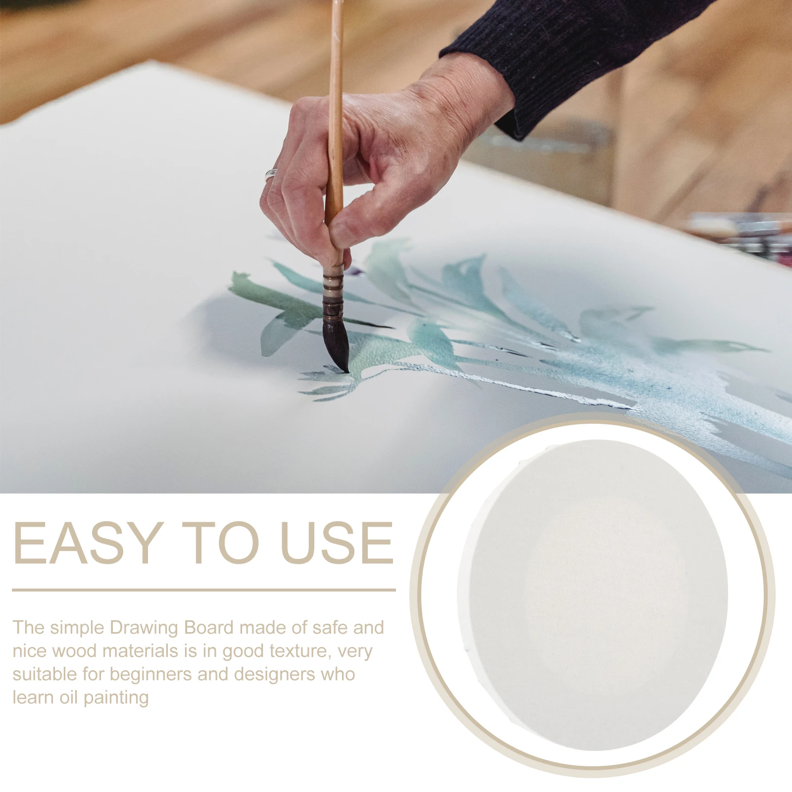 

Practical Oil Painting Board Blank Canvas Frame For Artists Natural Texture Drawing