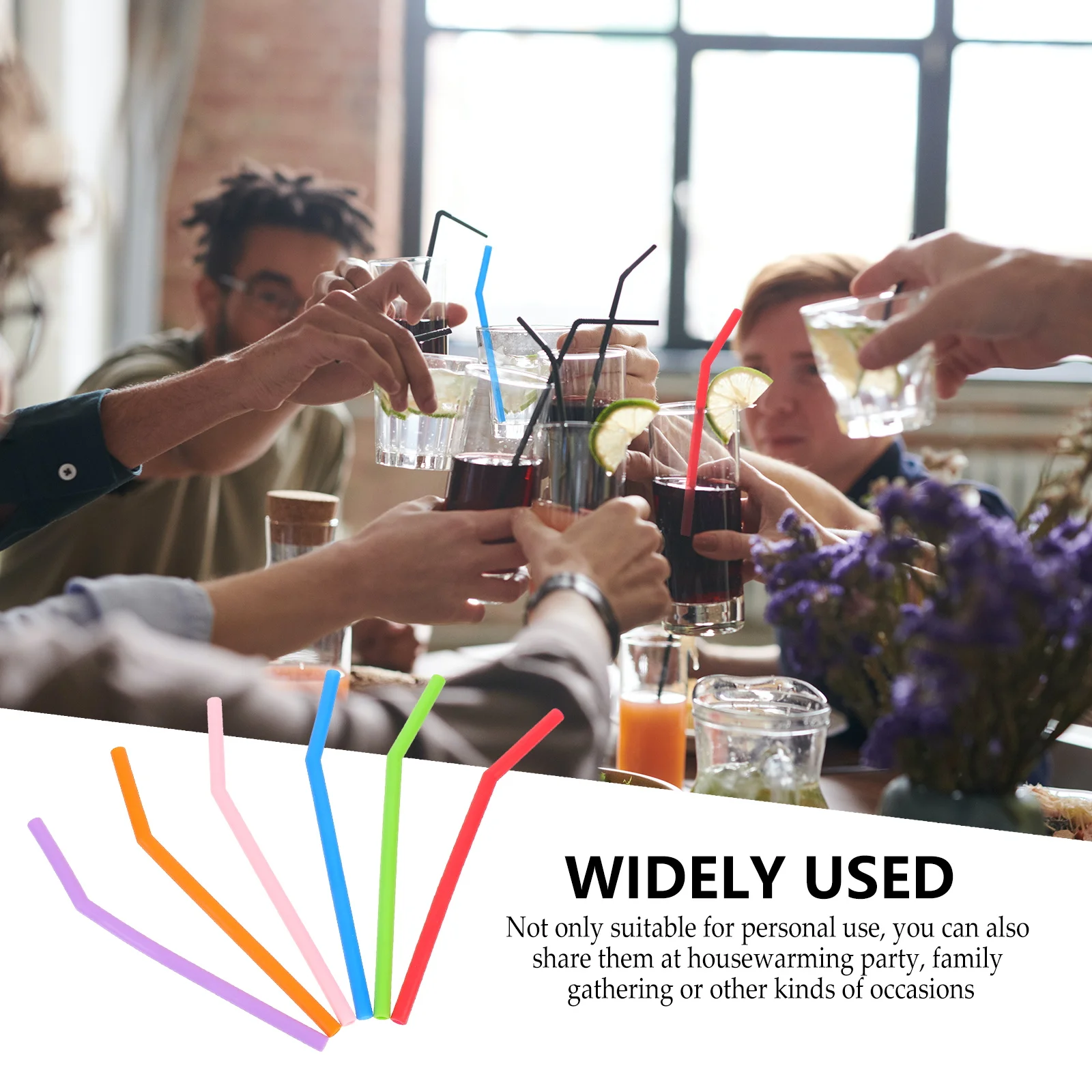 

6Pcs Ecofriendly Silicone Straws Reusable for Hot Cold Drinks Kids Tea Coffee Juice Silicone Drink Straws