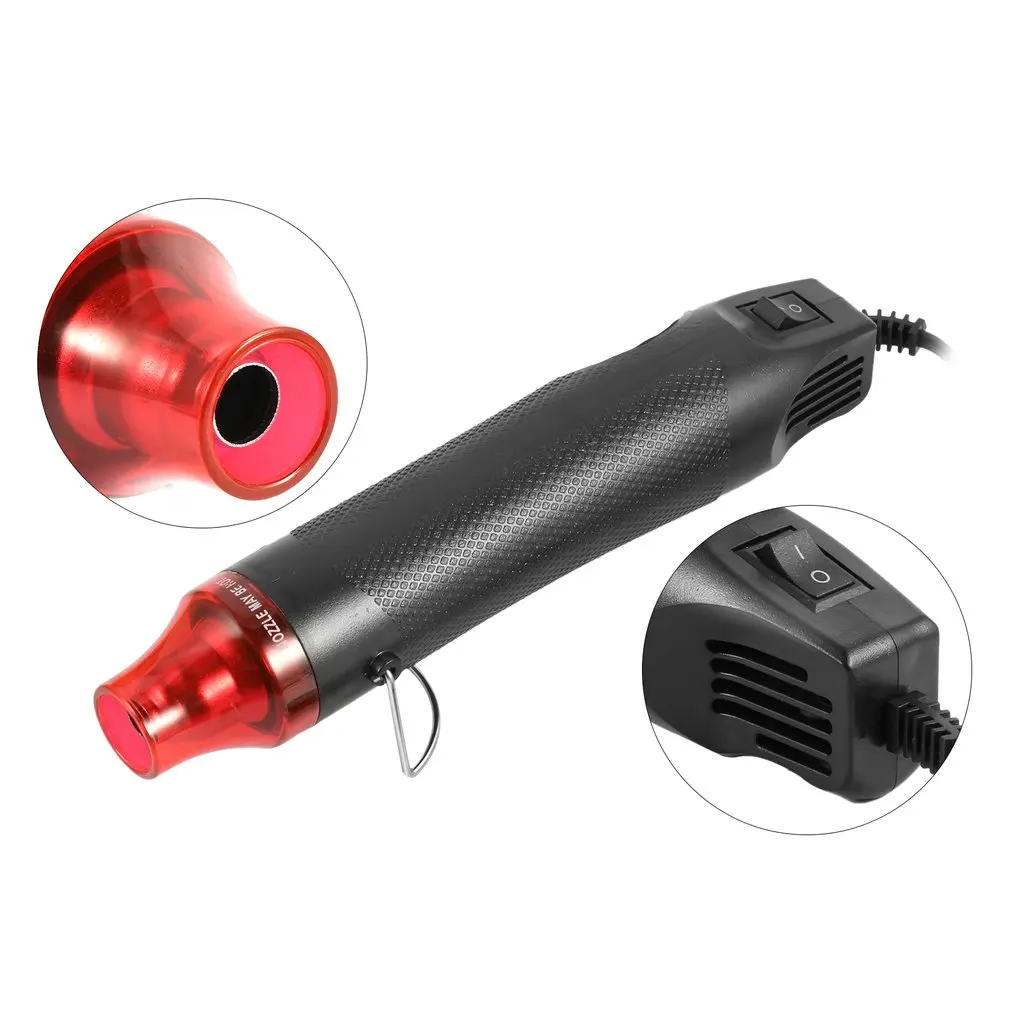 DIY Using Heat Gun Electric Power Hot Hair Dryer Soldering Wrap Blower Heater Shrink Plastic Heat Gun Repair Tool 200℃ 300W