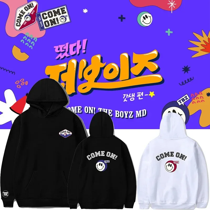 

Kpop The Boyz Hoodies for Men and Women, Loose Sweater, Smiling Face Graphic Hoodie, Korean Y2k, Merch Clothes, Autumn