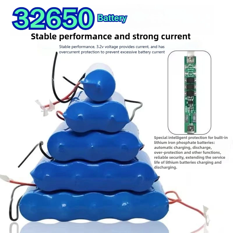32650 Battery 3.2V 60000mAh Rechargeable Lithium Iron Battery for Solar Street Lamp Floodlight Outdoor Lighting Medical Devices
