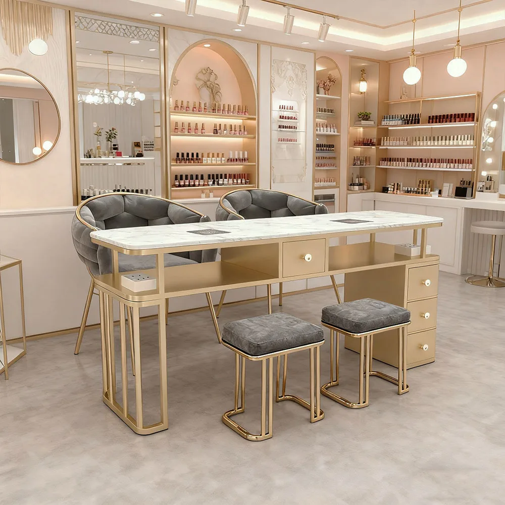 Light Luxury Nail Salon Workstation Single Double Nail Table Eyelash Beauty Salon Nail Dust Collector Manicure Furniture