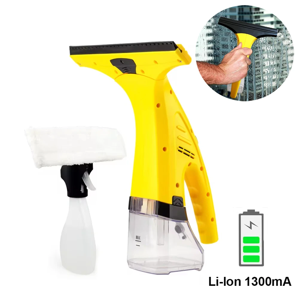 Rechargeable 2-in-1 Window Vacuum Cleaner Set Window Squeegee Electric Cleaning Tool for Tiles, Mirrors,Glass and Countertops