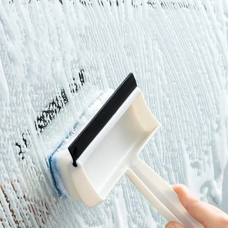 Double-sided Household Glass Shaving Tile Bathroom Cleaning Brush Wipe Window Wiper Scraper Cleaning Mirror