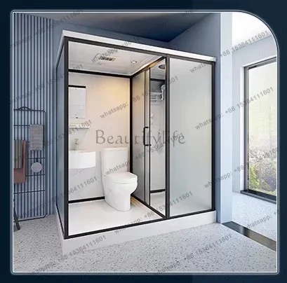 JJ4  Shower room integrated household rural mobile toilet glass bath