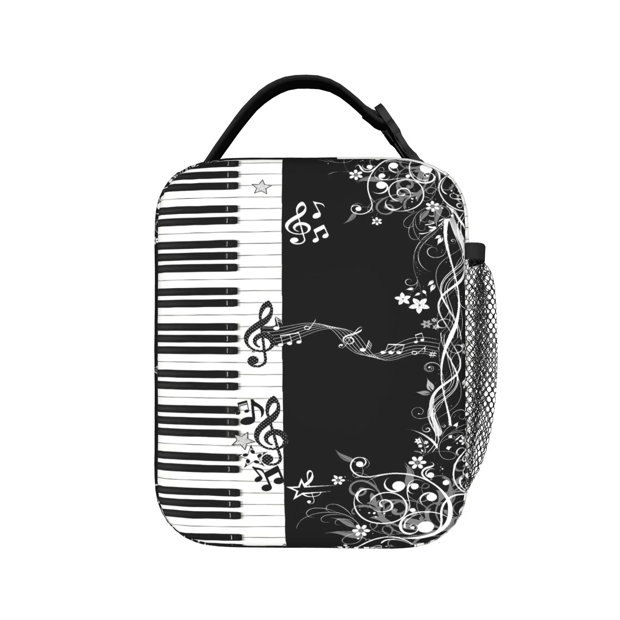 Personalized Piano Mochilas Mujer Polka Dot Lunch Bag  Vintage Lunch Box School Thermal Lunch Bags For Child Oxford Cooler Bag