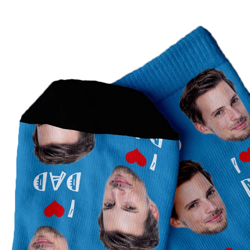 Fashion Custom Print Your Photo Personalized Socks Funny Red Heart DIY Birthday Valentine\'s Novelty Sock Girlfriend Gift